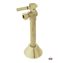 Kingston Brass CC83202DL 1/2-Inch Sweat x 3/8-Inch O.D. Comp Angle Shut-Off Valve with 5-Inch Extension in Polished Brass