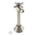 thumbnail image 1 of Kingston Brass CC83208DX 1/2-Inch Sweat x 3/8-Inch O.D. Comp Angle Shut-Off Valve with 5-Inch Extension in Brushed Nickel, 1 of 5