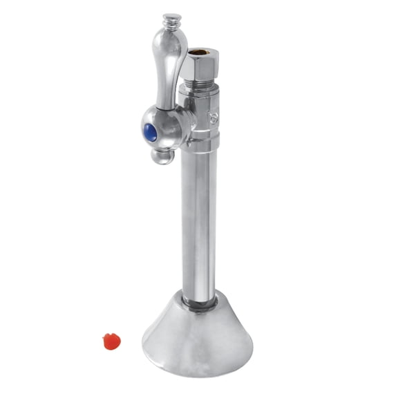 Kingston Brass CC83251 1/2-Inch Sweat x 3/8-Inch O.D. Comp Straight Shut-Off Valve with 5-Inch Extension in Polished Chrome