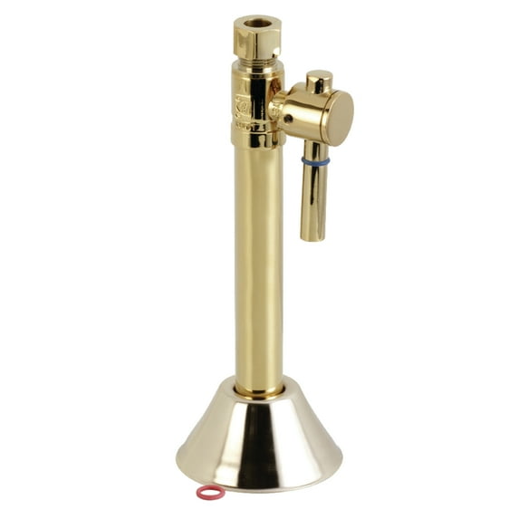 Kingston Brass CC83252DL 1/2-Inch Sweat x 3/8-Inch O.D. Comp Straight Shut-Off Valve with 5-Inch Extension in Polished Brass