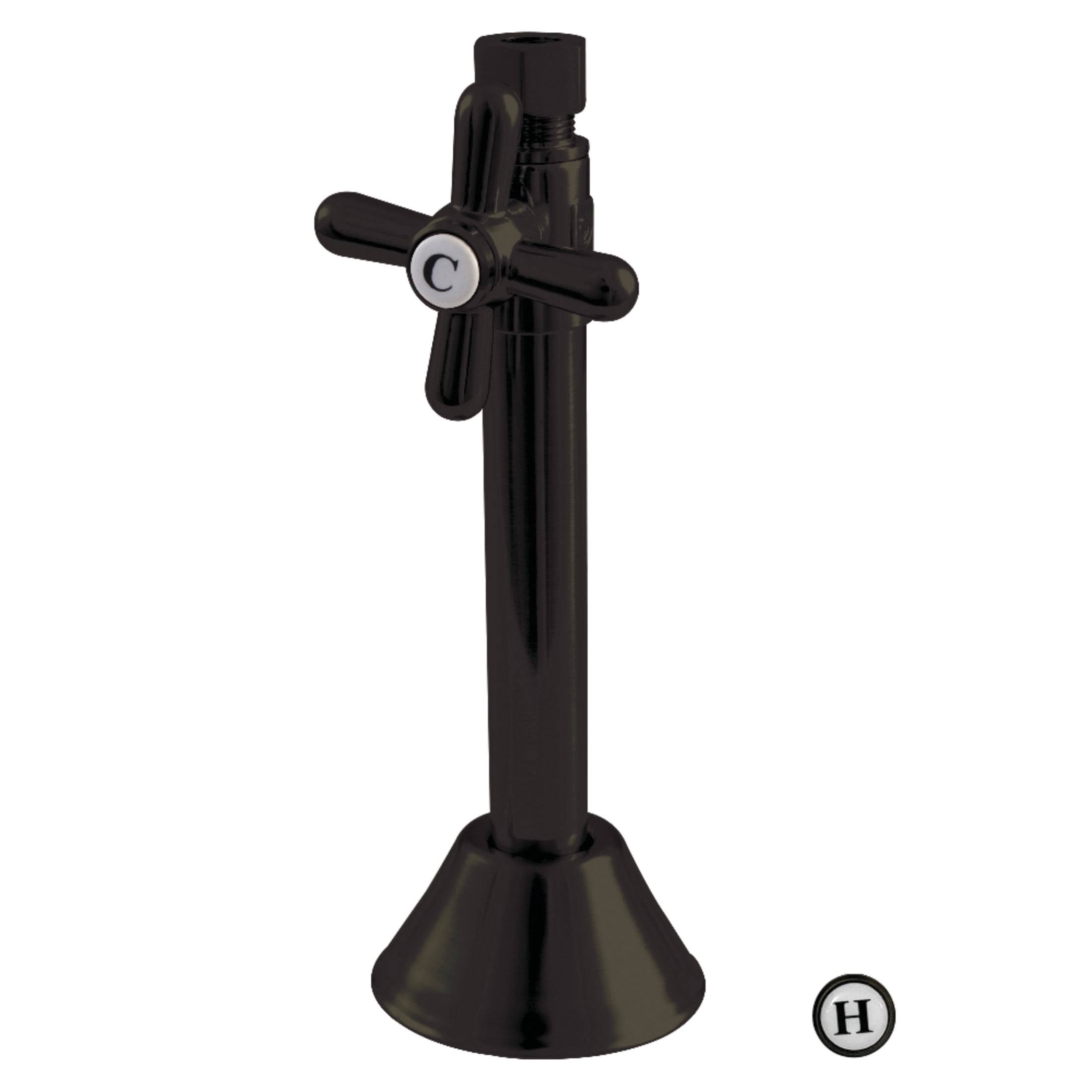 Kingston Brass CC83255X 1/2-Inch Sweat x 3/8-Inch O.D. Comp Straight Shut-Off Valve with 5-Inch Extension in Oil Rubbed Bronze