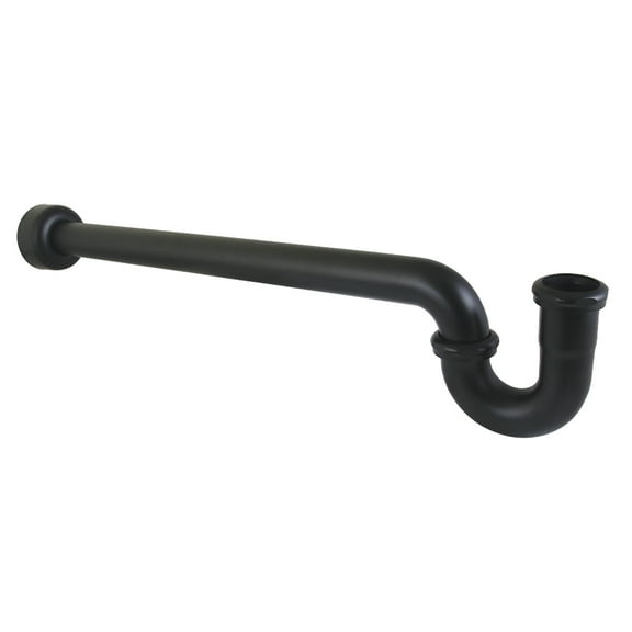 Kingston Brass CC9240MB 1-1/4" (or 1-1/2") x 1-1/2" P-Trap with Box Flange, 24" Length, 18 Gauge, Matte Black