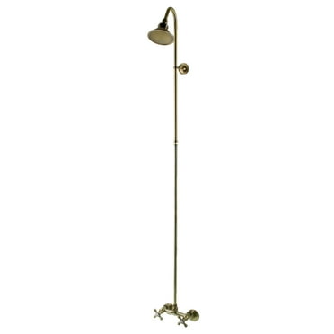 Kingston Brass CCK2133 Vintage Wall Mount Shower Combo, Antique Brass