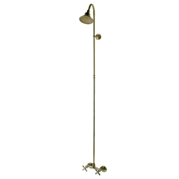 Kingston Brass CCK2133 Vintage Wall Mount Shower Combo, Antique Brass