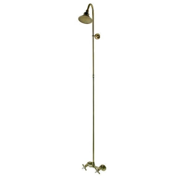 Kingston Brass CCK2133BEX Essex Wall Mount Shower Combo, Antique Brass