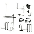 thumbnail image 1 of Kingston Brass CCK2140AL Vintage Tub Wall Mount High-Arc Gooseneck Clawfoot Tub Faucet Package with Supply Enclosure and Hand Shower, Matte Black, 1 of 4