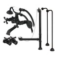 thumbnail image 1 of Kingston Brass CCK265MB Vintage Wall Mount Clawfoot Tub Faucet Package with Supply Line, Hand Shower and Tub Drain, Matte Black, 1 of 4