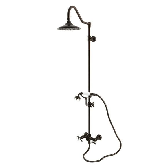 Kingston Brass CCK3665BEX Essx Wall Mount Rain Drop Shower System with Hand Shower, Oil Rubbed Bronze