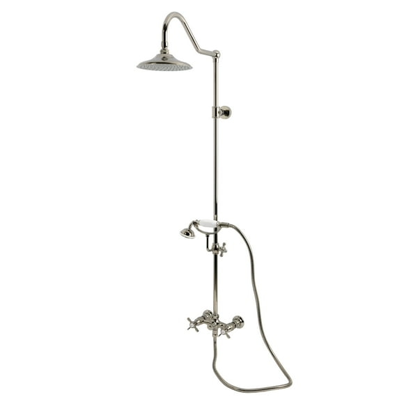 Kingston Brass CCK3666BEX Essx Wall Mount Rain Drop Shower System with Hand Shower, Polished Nickel