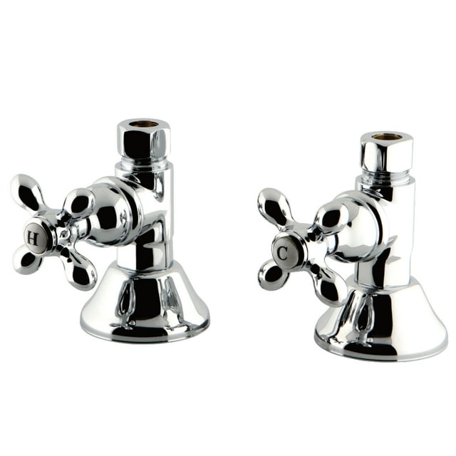 Kingston Brass CCK44151AX 1/2-Inch FIP x 1/2-Inch O.D. Comp Quarter-Turn Straight Shut-Off Valve in Polished Chrome