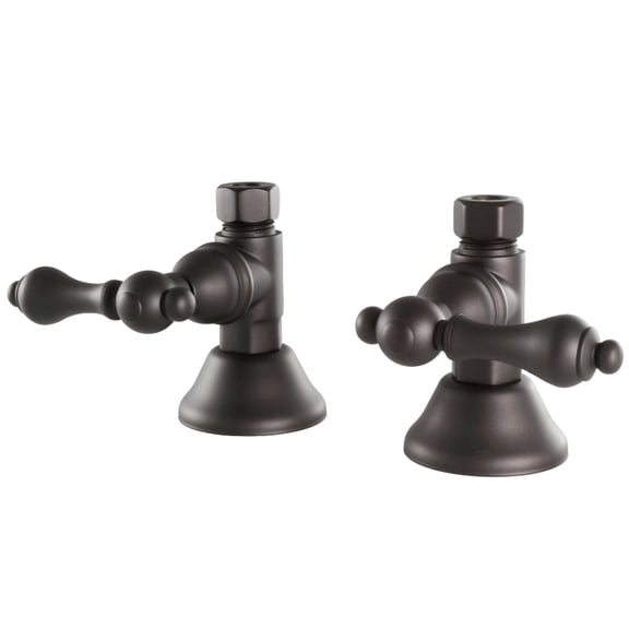 Kingston Brass CCK44155AL 1/2-Inch FIP x 1/2-Inch O.D. Comp Quarter-Turn Straight Shut-Off Valve in Oil Rubbed Bronze