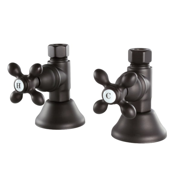 Kingston Brass CCK44155AX 1/2-Inch FIP x 1/2-Inch O.D. Comp Quarter-Turn Straight Shut-Off Valve in Oil Rubbed Bronze