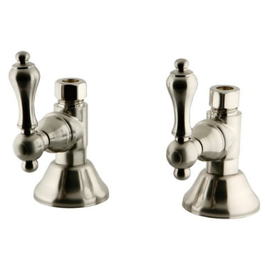 Kingston Brass CCK44158AL 1/2-Inch FIP x 1/2-Inch O.D. Comp Quarter-Turn Straight Shut-Off Valve in Brushed Nickel