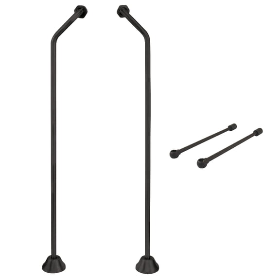 Kingston Brass CCK475 Four Piece Vintage Double Offset Supply Line with Wall Bracket Combo, Oil Rubbed Bronze
