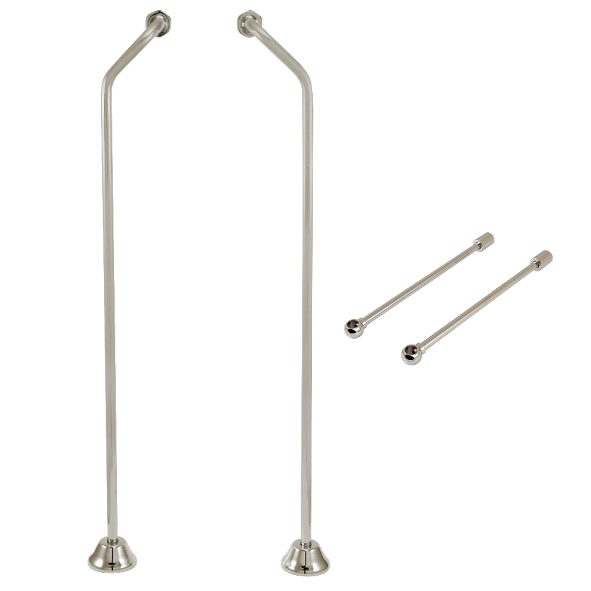 Polished Nickel Brass Double Offset Wall Mount Supply Line Set