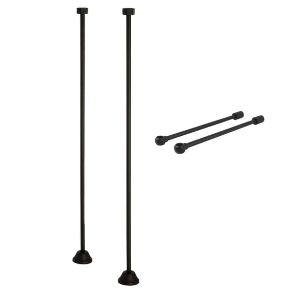 Kingston Brass CCK480 Vintage Straight Supply Line with Wall Bracket Combo, Matte Black