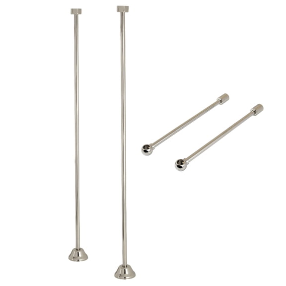 Kingston Brass CCK486 Vintage Straight Supply Line with Wall Bracket Combo, Polished Nickel