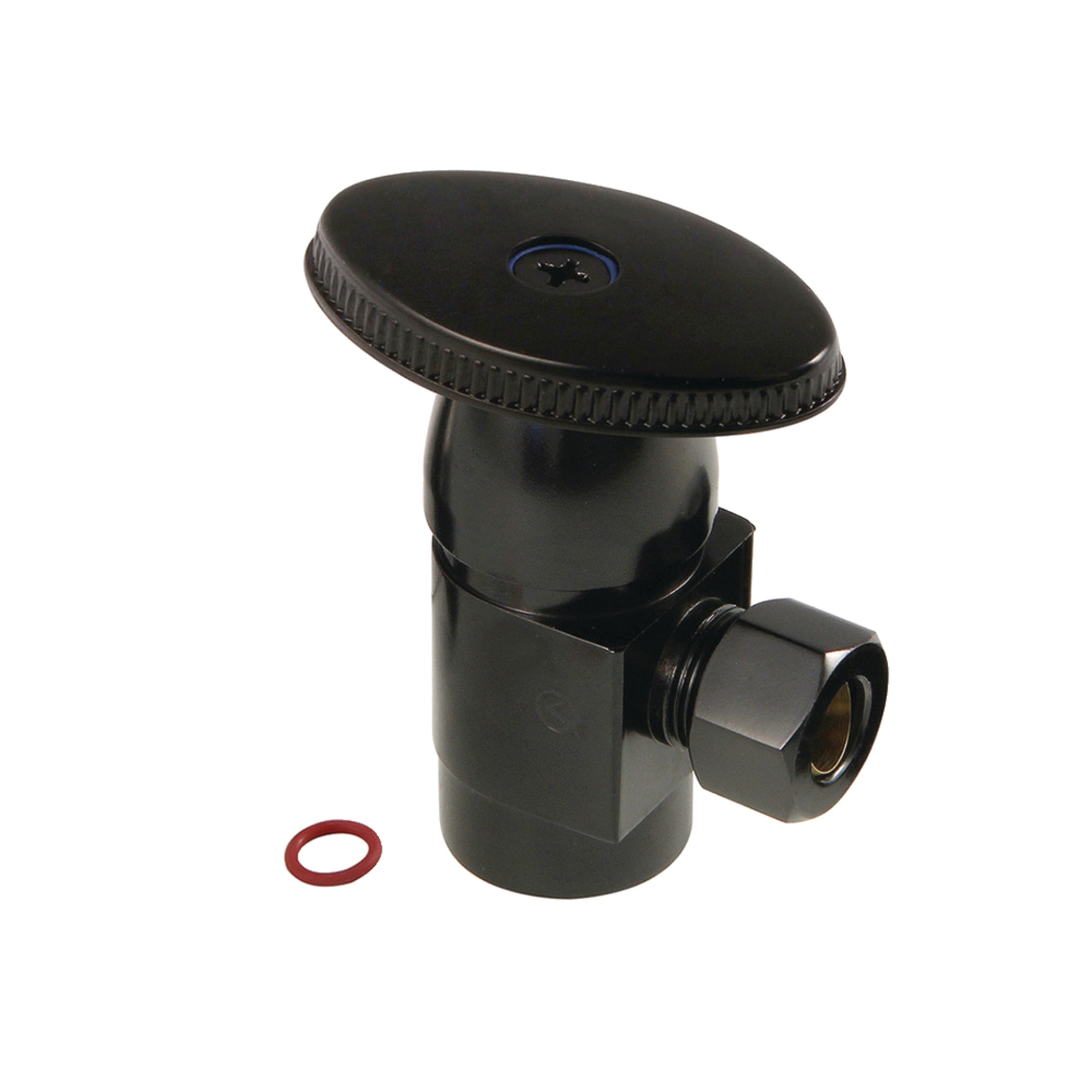 Kingston Brass CD43300VA 1/2-Inch FIP x 3/8-Inch O.D. Anti-Seize Deluxe Quarter-Turn Ceramic Hardisc Cartridge Angle Stop in Matte Black
