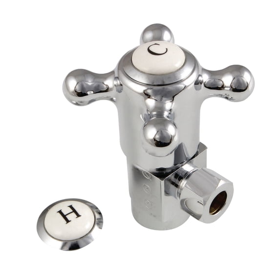 Kingston Brass CD43301BX 1/2-Inch FIP x 3/8-Inch O.D. Anti-Seize Deluxe Quarter-Turn Ceramic Hardisc Cartridge Angle Stop in Polished Chrome