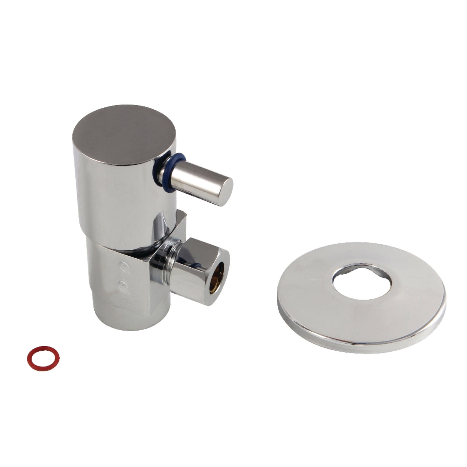 Kingston Brass CD43301DLK 1/2" FIP x 3/8" O.D. Anti-Seize Deluxe Quarter-Turn Ceramic Hardisc Cartridge Angle Stop with Flange, Polished Chrome