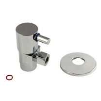Kingston Brass CD43301DLK 1/2" FIP x 3/8" O.D. Anti-Seize Deluxe Quarter-Turn Ceramic Hardisc Cartridge Angle Stop with Flange, Polished Chrome