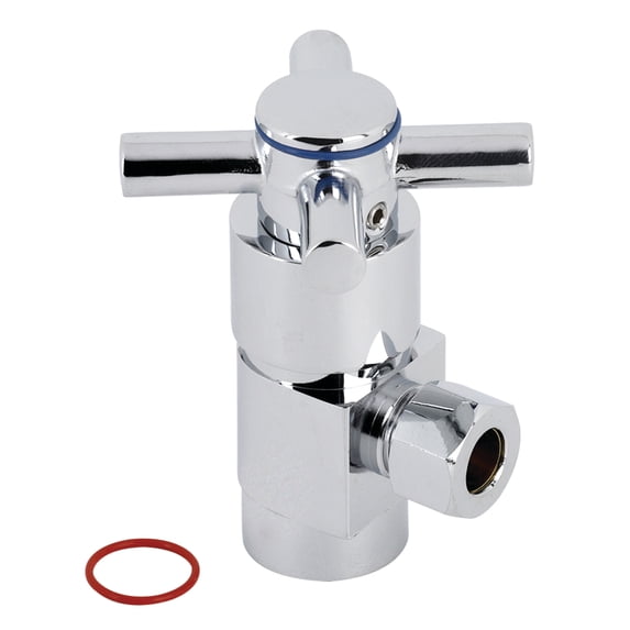 Kingston Brass CD43301DX 1/2-Inch FIP x 3/8-Inch O.D. Anti-Seize Deluxe Quarter-Turn Ceramic Hardisc Cartridge Angle Stop in Polished Chrome