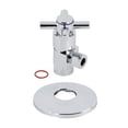 thumbnail image 1 of Kingston Brass CD43301DXK 1/2" FIP x 3/8" O.D. Anti-Seize Deluxe Quarter-Turn Ceramic Hardisc Cartridge Angle Stop with Flange, Polished Chrome, 1 of 2