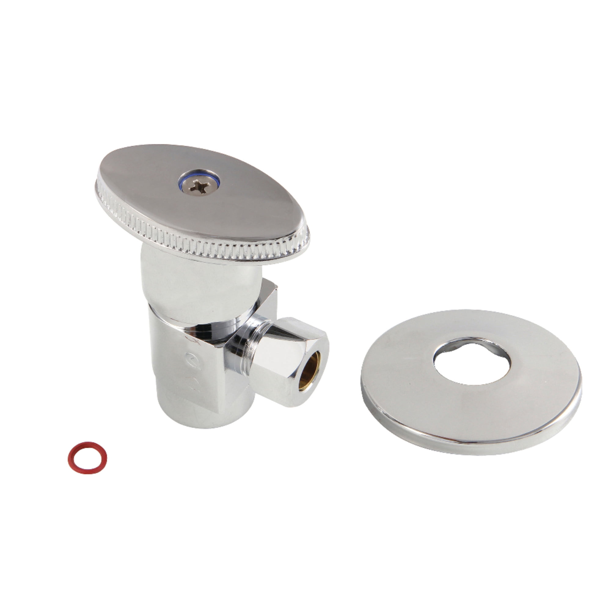 Kingston Brass CD43301VAK 1/2-Inch FIP x 3/8-Inch O.D. Anti-Seize Deluxe Quarter-Turn Ceramic Hardisc Cartridge Angle Stop with Flange in Polished Chrome