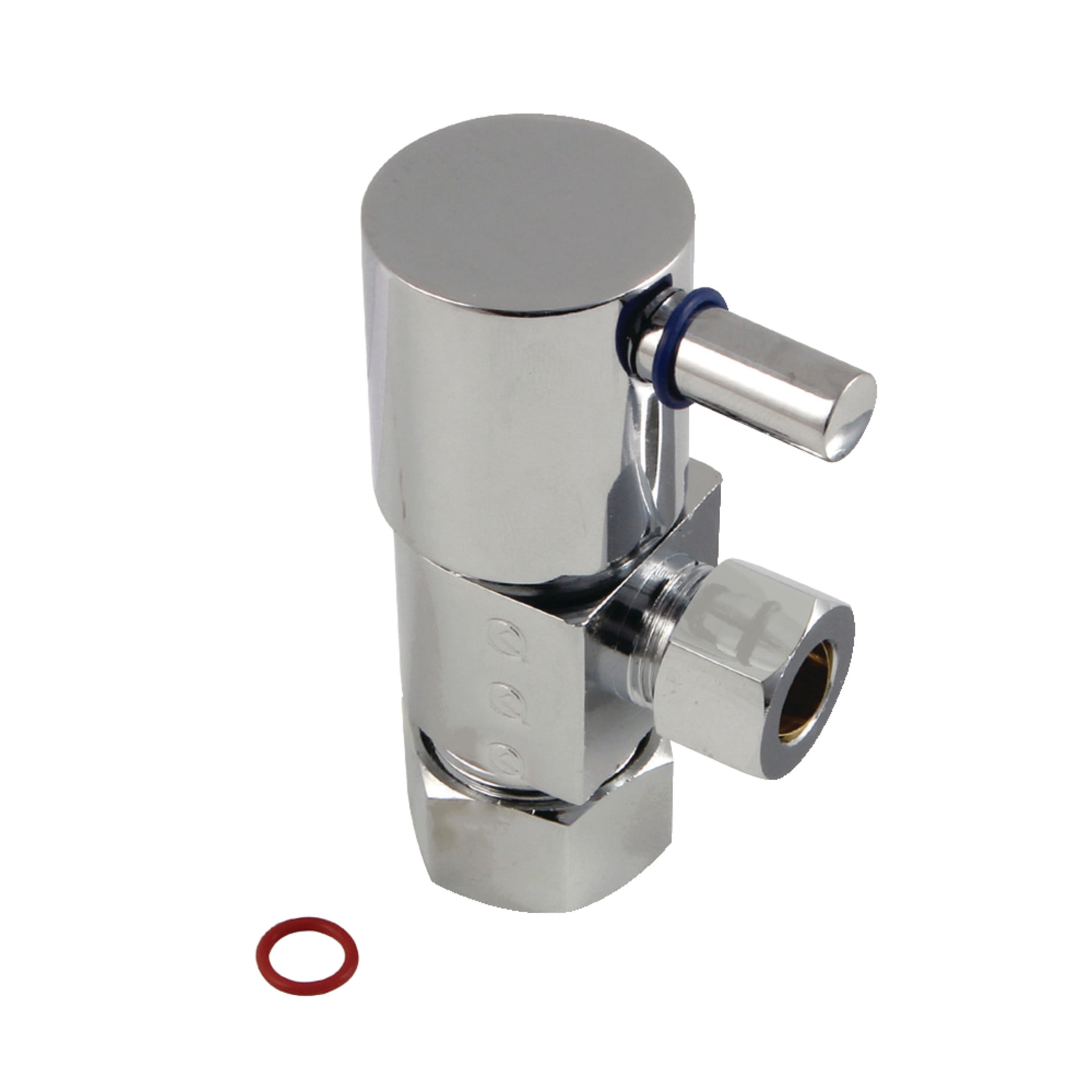Kingston Brass CD53301DL 5/8-Inch O.D. Comp x 3/8-Inch O.D. Comp Anti-Seize Deluxe Quarter-Turn Ceramic Hardisc Cartridge Angle Stop in Polished Chrome