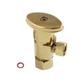 thumbnail image 1 of Kingston Brass CD53302VA 5/8-Inch O.D. Comp x 3/8-Inch O.D. Comp Anti-Seize Deluxe Quarter-Turn Ceramic Hardisc Cartridge Angle Stop in Polished Brass, 1 of 5