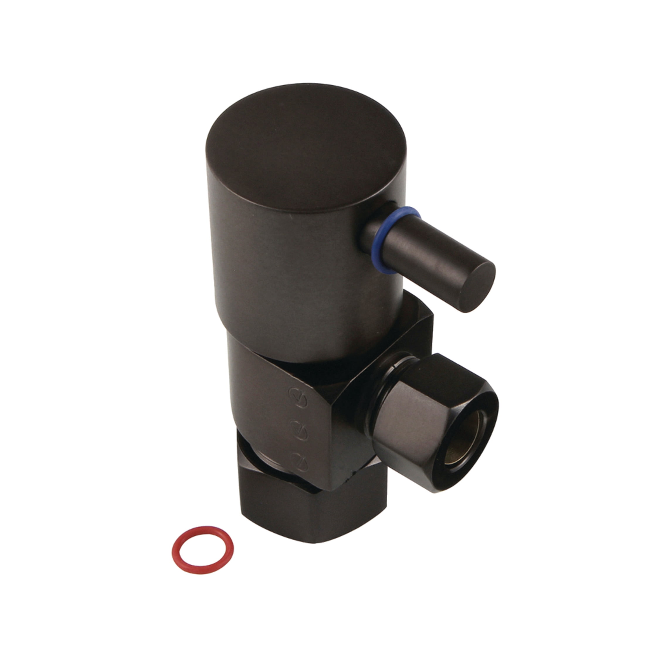 Kingston Brass CD53305DL 5/8-Inch O.D. Comp x 3/8-Inch O.D. Comp Anti-Seize Deluxe Quarter-Turn Ceramic Hardisc Cartridge Angle Stop in Oil Rubbed Bronze
