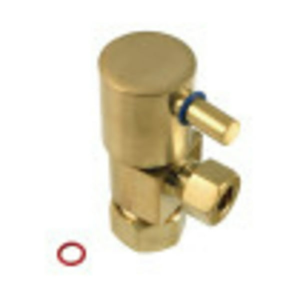 Kingston Brass CD53307DL 5/8" O.D x 3/8" O.D Anti-Seize Deluxe Quarter Turn Ceramic Hardisc Cartridge Angle Stop, Brushed Brass