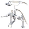 thumbnail image 1 of Kingston Brass CC104T1 Vintage 7" Center Deck-Mount Clawfoot Tub Faucet with Hand Shower, Polished Chrome, 1 of 8