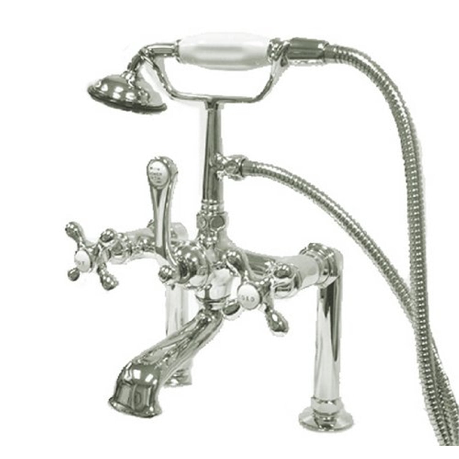 Kingston Brass AE23T7 Vintage Badewannen-Armatur – Gebürstetes Messing, Mit Handbrause, Für Klauenfuß-Wannen
