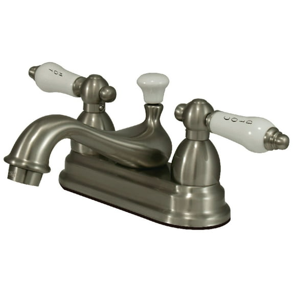 Kingston Brass CC13L8 4 in. Centerset Bathroom Faucet, Brushed Nickel