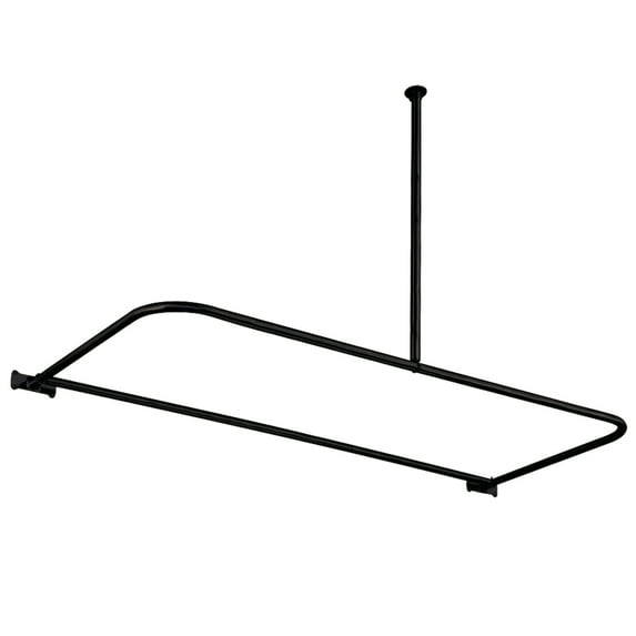 Kingston Brass Matte Black Adjustable D-Shaped Shower Curtain Rod
