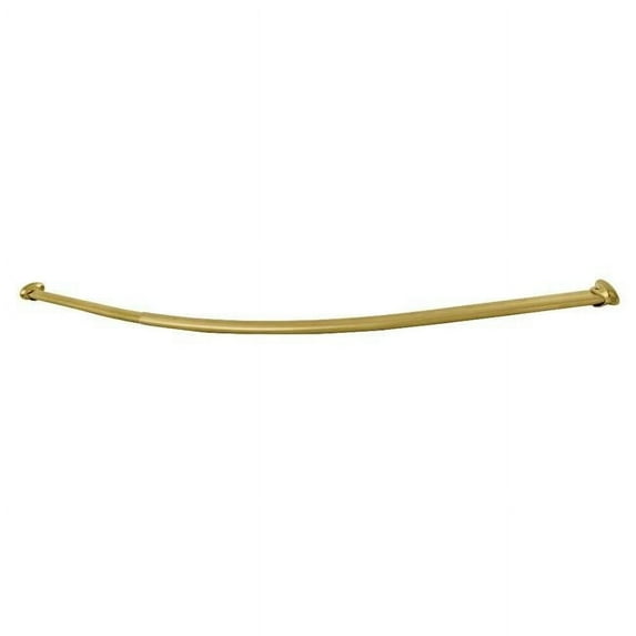 Kingston Brass CC3177 47-60 in. Edenscape Stainless Steel Adjustable Curved Shower Curtain Rod, Brushed Brass