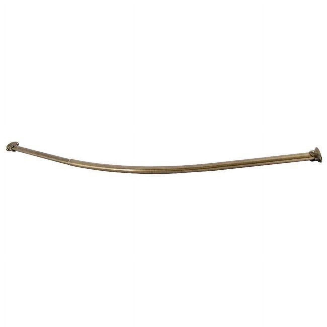 Antique Brass Adjustable Curved Shower Curtain Rod