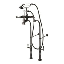 Kingston Brass CCK103T5 Vintage Freestanding Clawfoot Tub Faucet Package with Supply Lines and Hand Shower, Oil Rubbed Bronze