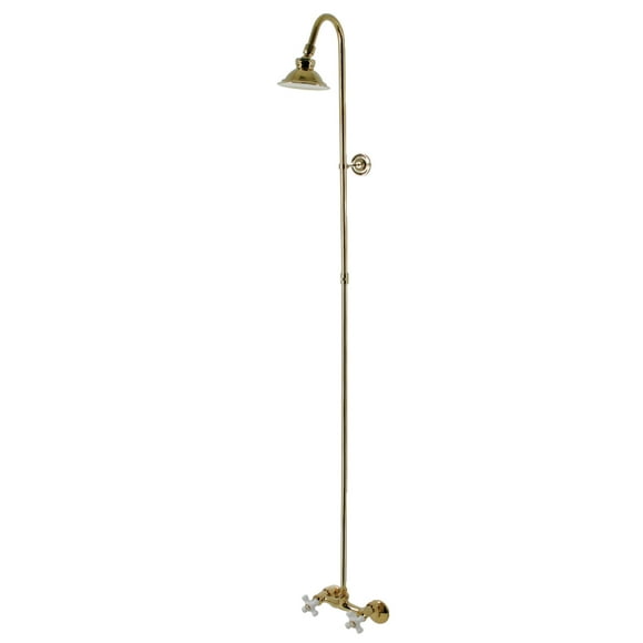 Kingston Brass CCK2132PX Vintage Wall Mount Shower Combo in Polished Brass