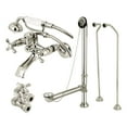 thumbnail image 1 of Kingston Brass CCK265PND Vintage Wall Mount Clawfoot Tub Faucet Package with Supply Line, Hand Shower and Tub Drain, Polished Nickel, 1 of 4
