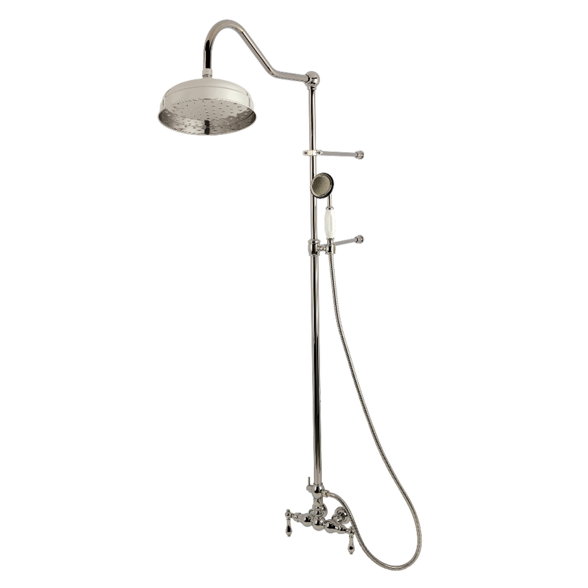 Brushed Brass Adjustable Height Multi-head Rain Shower System