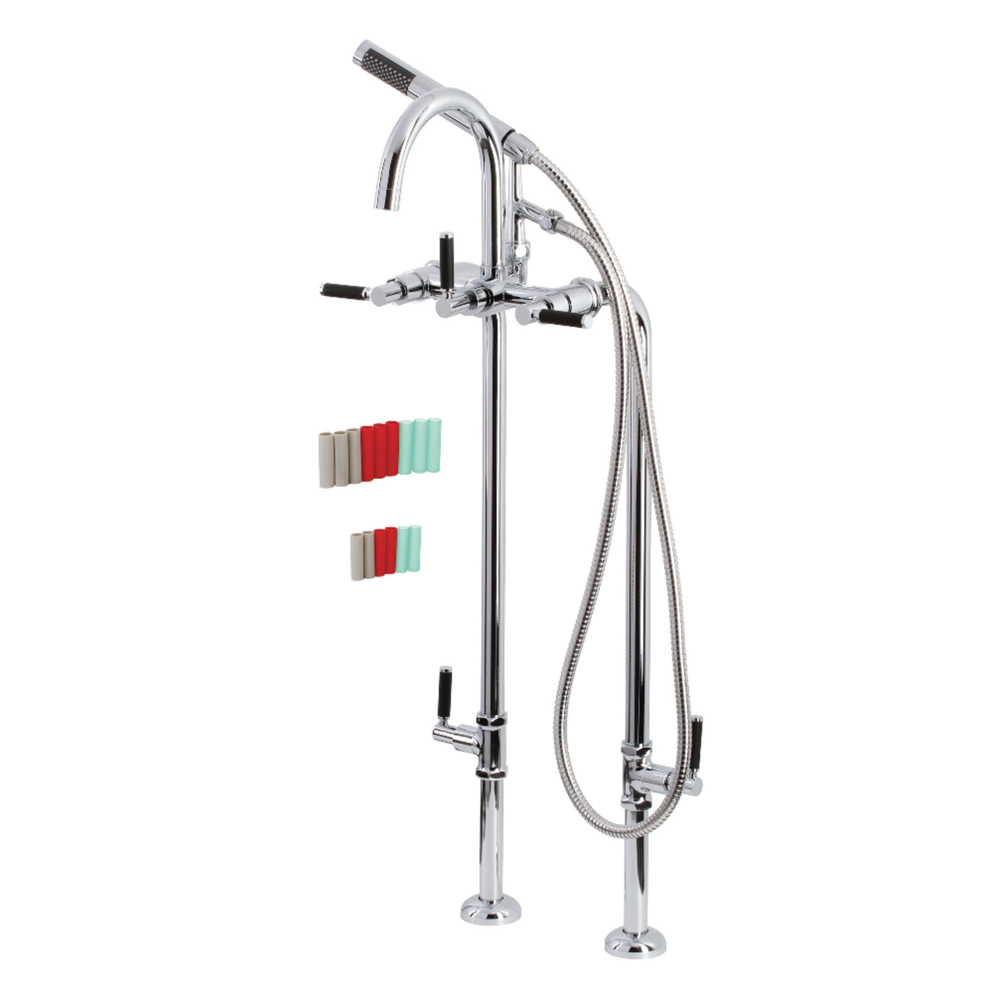 Aqua Vintage CCK8101DKL Concord Freestanding Tub Faucet with Supply Line, Stop Valve, Polished Chrome