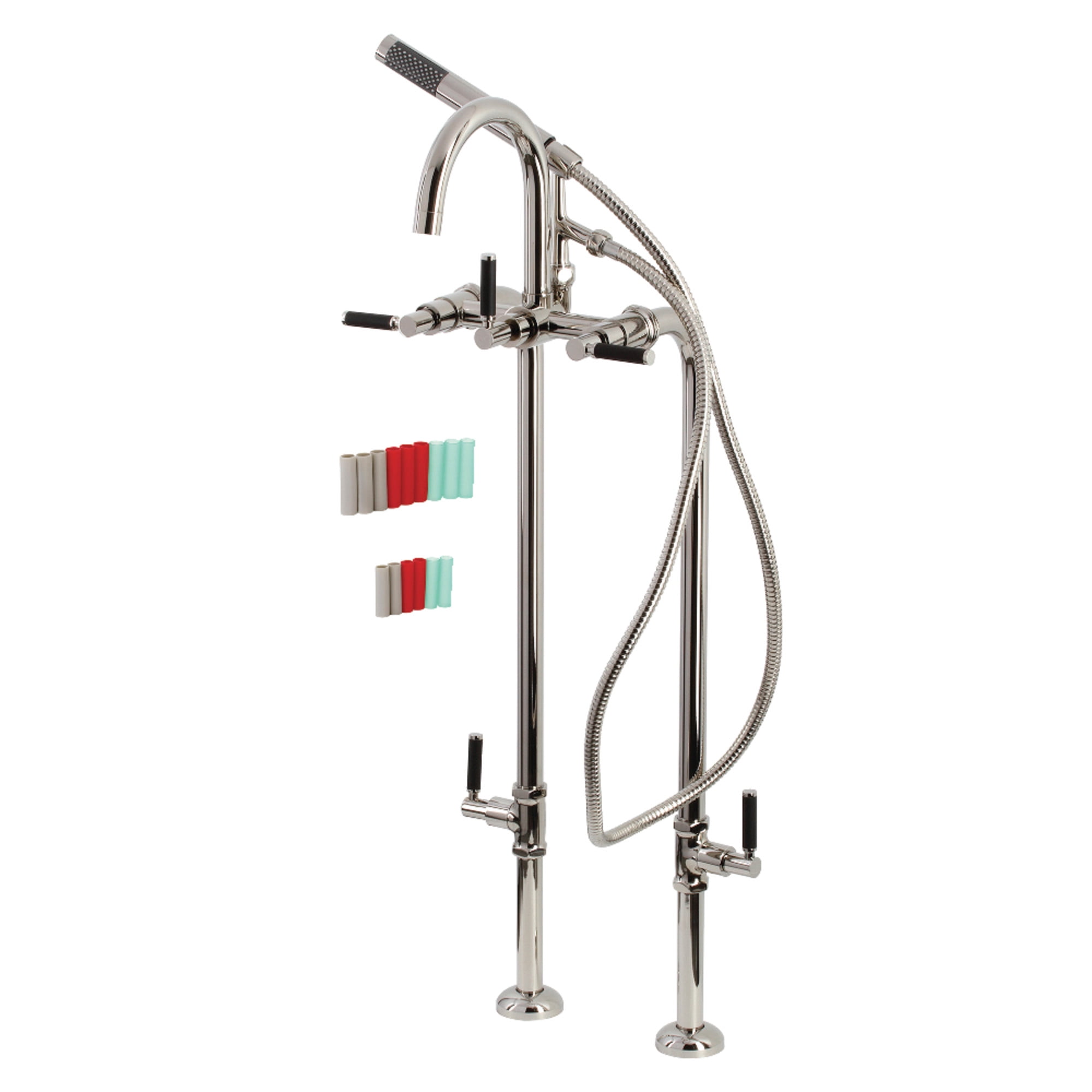 Aqua Vintage CCK8106DKL Concord Freestanding Tub Faucet with Supply Line, Stop Valve, Polished Nickel