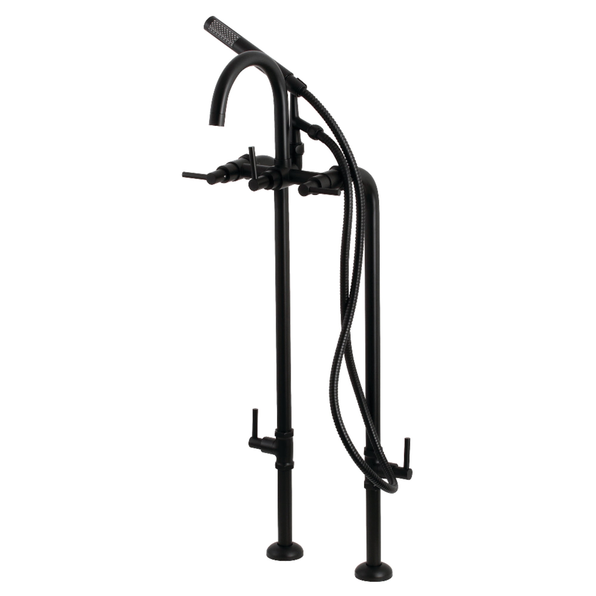 Aqua Vintage CCK8100DL Concord Freestanding Tub Faucet with Supply Line, Stop Valve, Matte Black