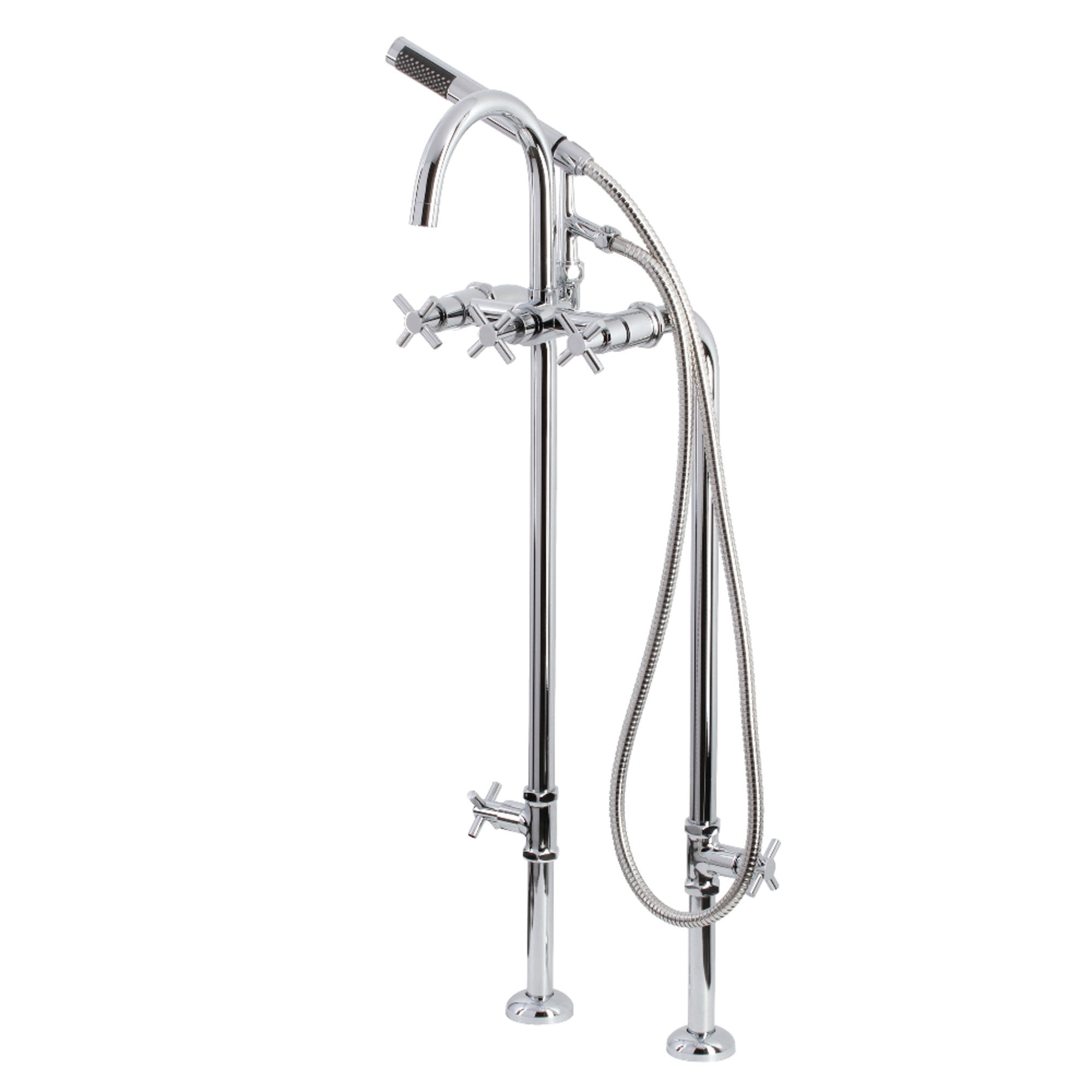 Aqua Vintage CCK8101DX Concord Freestanding Tub Faucet with Supply Line, Stop Valve, Polished Chrome