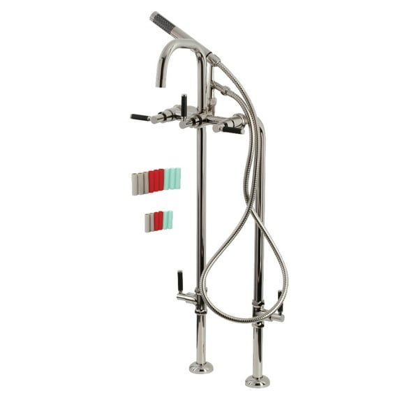 Aqua Vintage CCK8406DKL Concord Freestanding Tub Faucet with Supply Line, Stop Valve, Polished Nickel