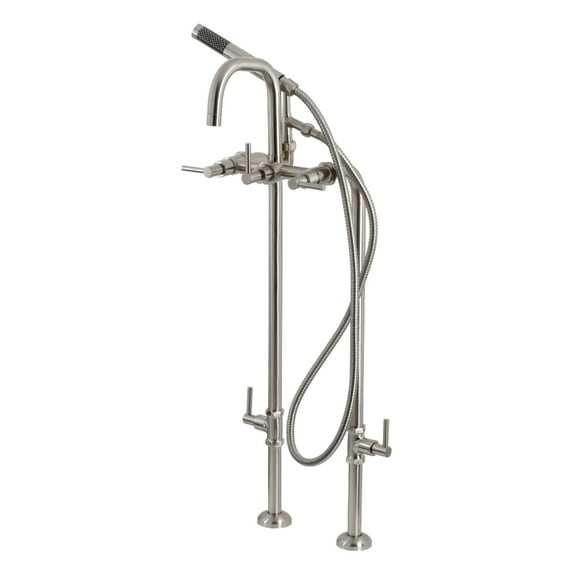 Aqua Vintage CCK8408DL Concord Freestanding Tub Faucet with Supply Line, Stop Valve, Brushed Nickel