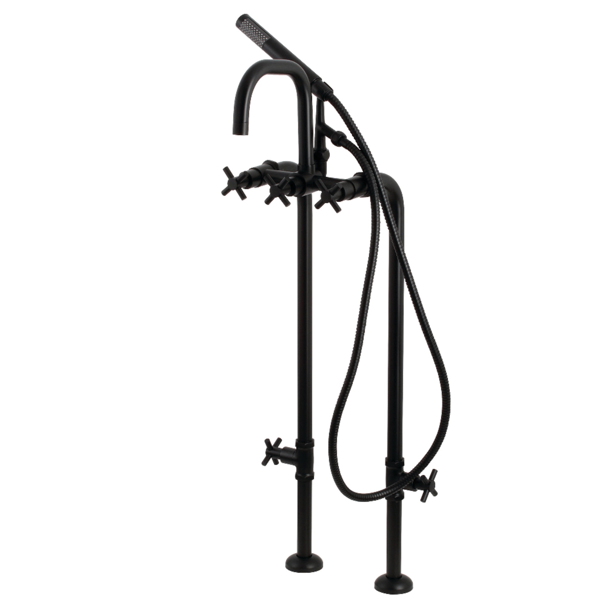 Aqua Vintage CCK8400DX Concord Freestanding Tub Faucet with Supply Line, Stop Valve, Matte Black