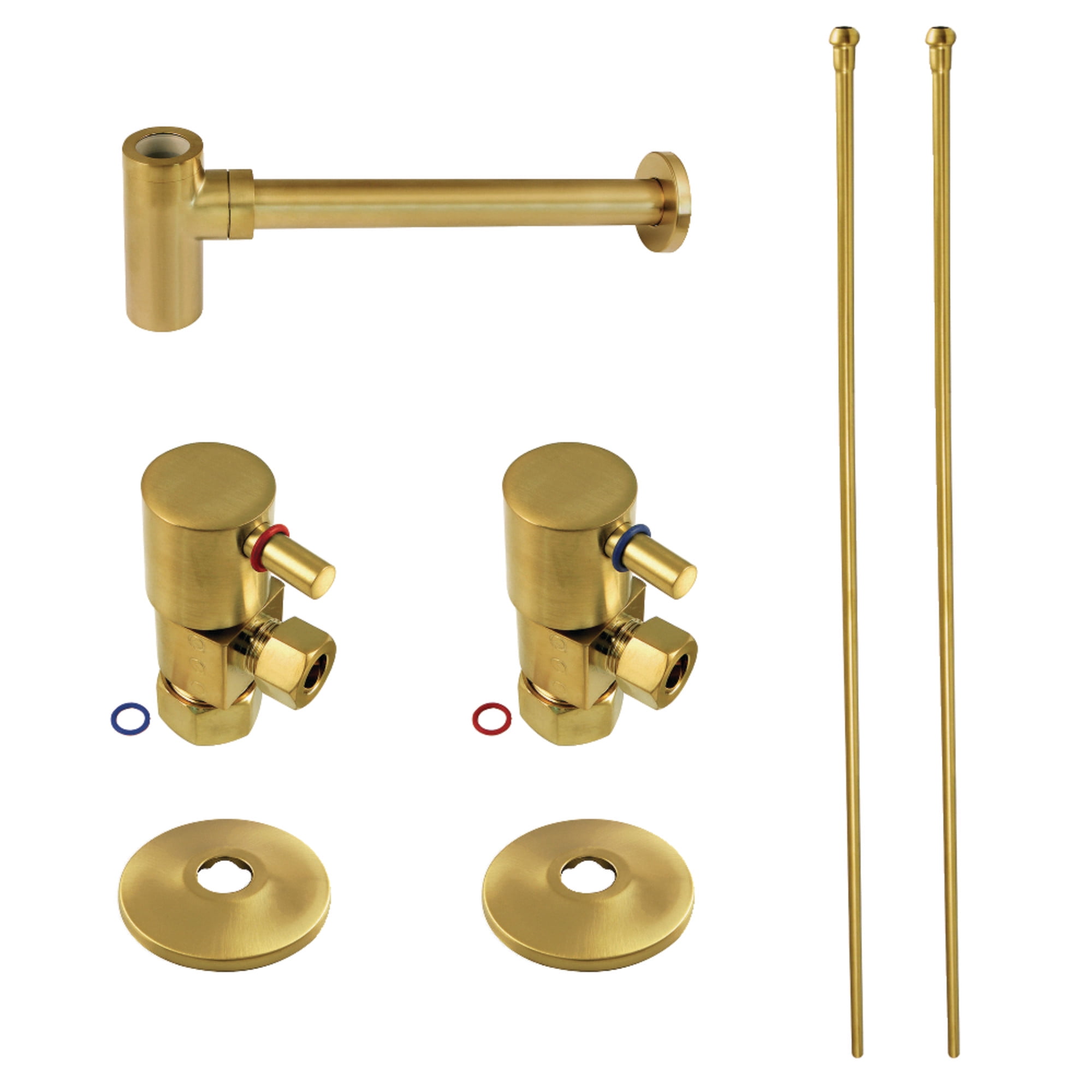 Kingston Brass CD53307DLLKB30 Trimscape Modern Plumbing Sink Trim Kit with Bottle Trap in Brushed Brass